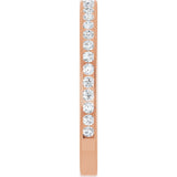 14K Gold Round Lab-Grown Diamond Channel-Set Anniversary Band – 2 mm Stones - Rose Gold - view 4