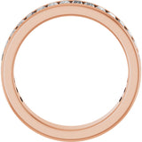 14K Gold Straight Baguette Natural Diamond Channel-Set Anniversary Band – 3x1.5 mm Stones - Rose Gold - view 2