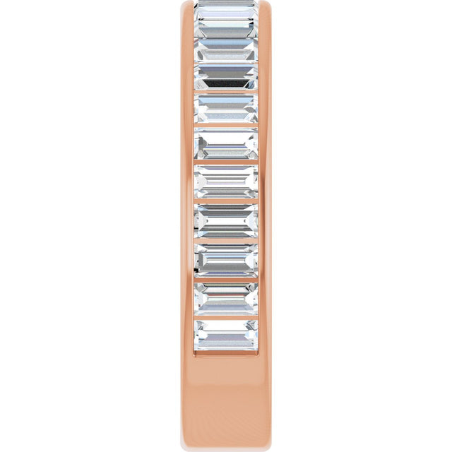 14K Gold Straight Baguette Lab-Grown Diamond Channel-Set Anniversary Band – 3x1.5 mm Stones - Rose Gold - view 4
