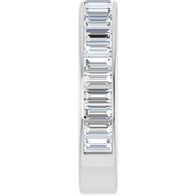 14K Gold Straight Baguette Natural Diamond Channel-Set Anniversary Band – 3x1.5 mm Stones - White Gold - view 4