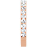 14K Gold Round Lab-Grown Diamond Channel-Set Anniversary Band – 3 mm Stones (1 7/8–2 CTW) - Rose Gold - view 4