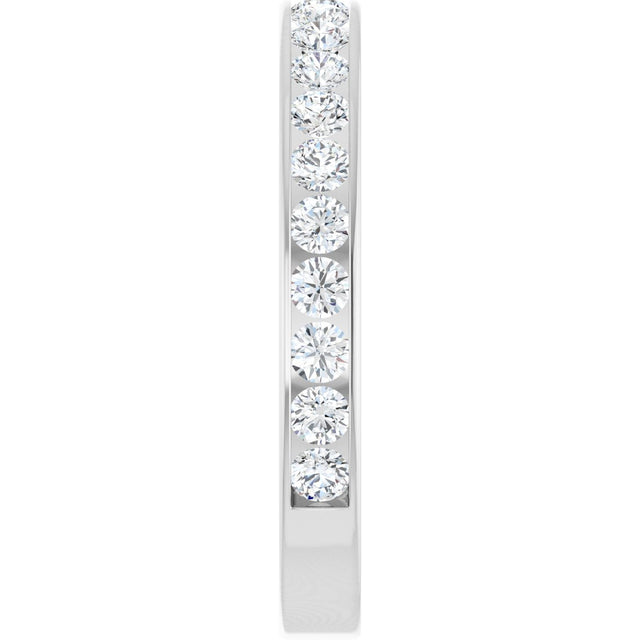 14K Gold Round Lab-Grown Diamond Channel-Set Anniversary Band – 3 mm Stones (1 7/8–2 CTW) - White Gold - view 4