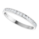 14K Gold Round Natural Diamond Channel-Set Anniversary Band – 2.25 mm Stones (1 CTW) - White Gold - view 5
