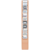 14K Gold Straight Baguette Natural Diamond Channel-Set Anniversary Band – 3x2 mm Stones - Rose Gold - view 4