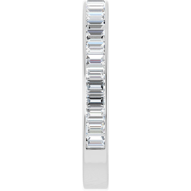 14K Gold Straight Baguette Lab-Grown Diamond Channel-Set Anniversary Band – 3x2 mm Stones - White Gold - view 4
