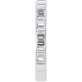 14K Gold Straight Baguette Natural Diamond Channel-Set Anniversary Band – 3x2 mm Stones - White Gold - view 4