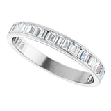 14K Gold Straight Baguette Lab-Grown Diamond Channel-Set Anniversary Band – 3x2 mm Stones - White Gold - view 5