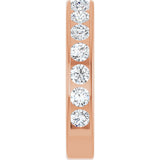 14K Gold Round Natural Diamond Channel-Set Anniversary Band – 2.5 mm Stones - Rose Gold - view 4