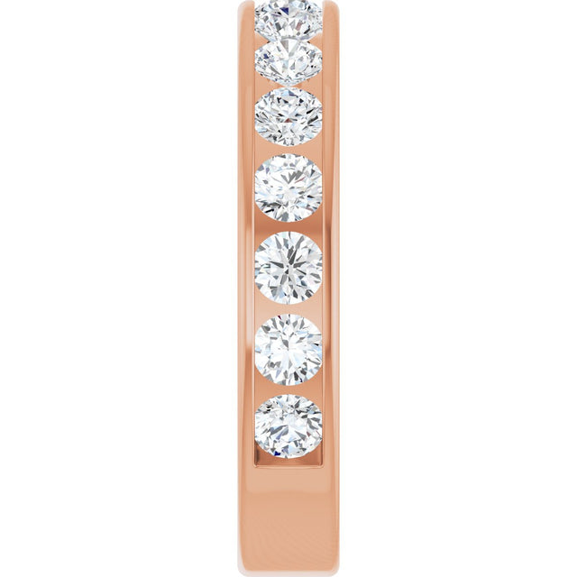 14K Gold Round Lab-Grown Diamond Channel-Set Anniversary Band – 2.5 mm Stones - Rose Gold - view 4
