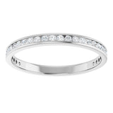 14K Gold Round Lab-Grown Diamond Channel-Set Anniversary Band – 1.5 mm Stones (1/2 CTW) - White Gold - view 3