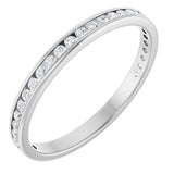 14K Gold Round Natural Diamond Channel-Set Anniversary Band – 1.5 mm Stones (1/2 CTW) - White Gold