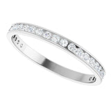14K Gold Round Natural Diamond Channel-Set Anniversary Band – 2.25 mm Stones (1 CTW) - White Gold - view 5