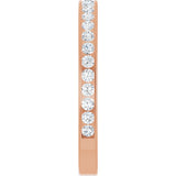 14K Gold Round Natural Diamond Channel-Set Anniversary Band – 2.25 mm Stones (1 CTW) - Rose Gold - view 4
