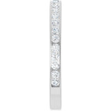 14K Gold Round Natural Diamond Channel-Set Anniversary Band – 2.25 mm Stones (1 CTW) - White Gold - view 4