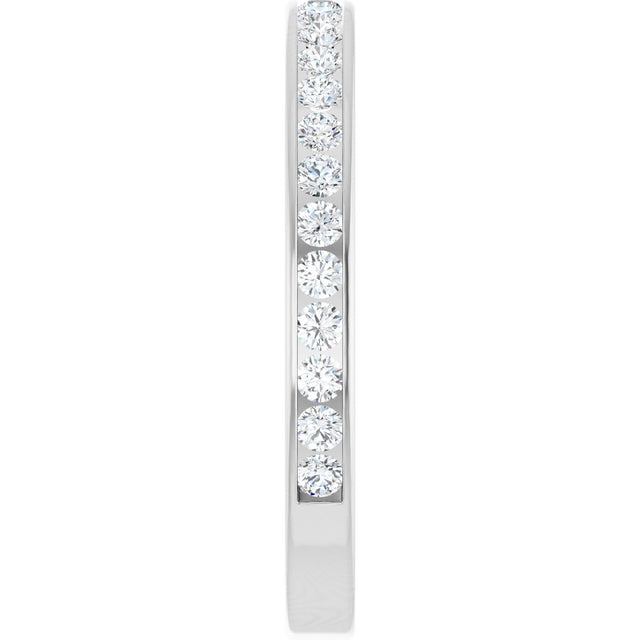 14K Gold Round Lab-Grown Diamond Channel-Set Anniversary Band – 2.25 mm Stones (1 CTW) - White Gold - view 4