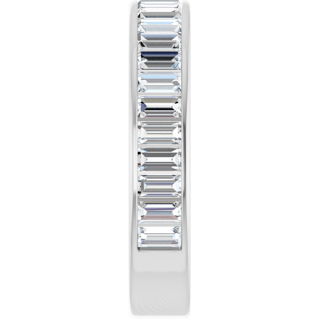 14K Gold Straight Baguette Natural Diamond Channel-Set Anniversary Band – 3x1.5 mm Stones - White Gold - view 4