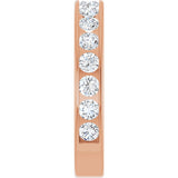 14K Gold Round Natural Diamond Channel-Set Anniversary Band – 2.5 mm Stones - Rose Gold - view 4