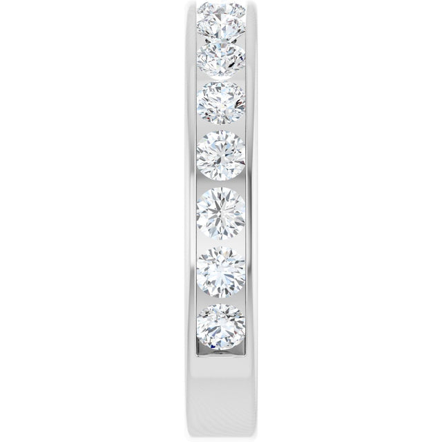 14K Gold Round Lab-Grown Diamond Channel-Set Anniversary Band – 2.5 mm Stones - White Gold - view 4