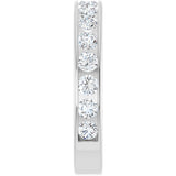 14K Gold Round Natural Diamond Channel-Set Anniversary Band – 2.5 mm Stones - White Gold - view 4