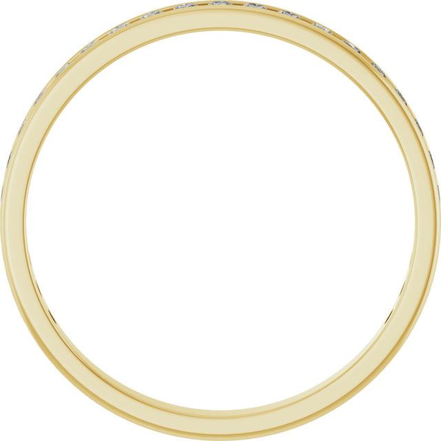 14K Gold Round Lab-Grown Diamond Channel-Set Anniversary Band – 2.25 mm Stones (1 CTW) - Yellow Gold - view 2