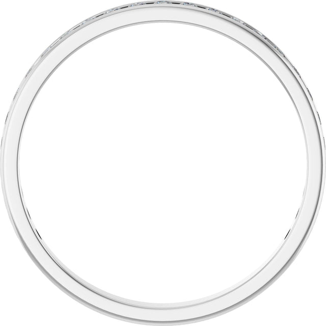 14K Gold Round Lab-Grown Diamond Channel-Set Anniversary Band – 2.25 mm Stones (1 CTW) - White Gold - view 2