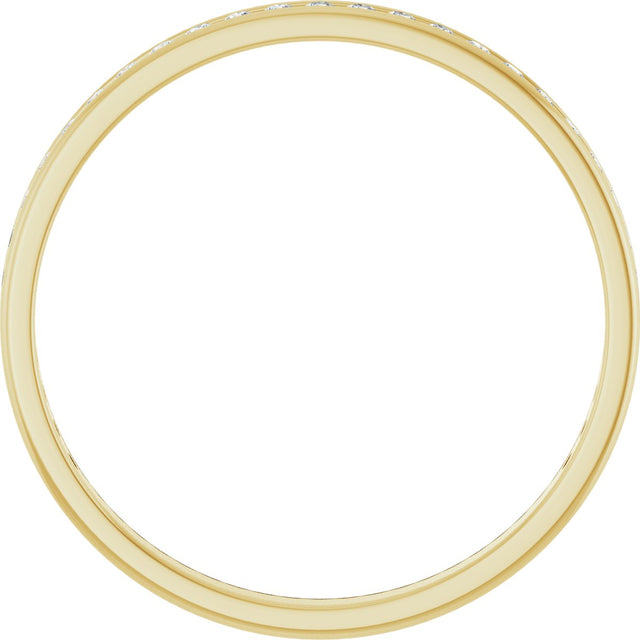14K Gold Round Lab-Grown Diamond Channel-Set Anniversary Band – 1.5 mm Stones (1/2 CTW) - Yellow Gold - view 2