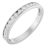 14K Gold Round Lab-Grown Diamond Channel-Set Anniversary Band – 2.25 mm Stones - White Gold
