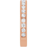 14K Gold Round Lab-Grown Diamond Channel-Set Anniversary Band – 1.7 mm Stones - Rose Gold - view 4