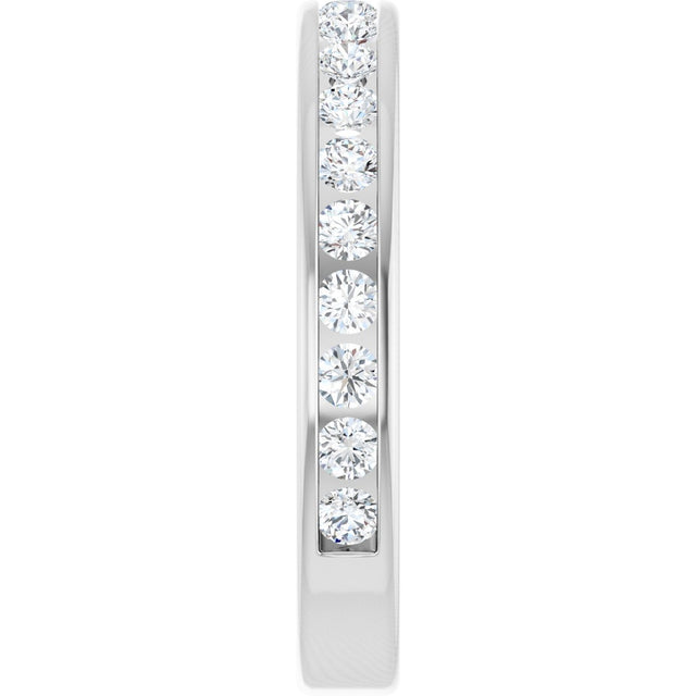 14K Gold Round Lab-Grown Diamond Channel-Set Anniversary Band – 1.7 mm Stones - White Gold - view 4