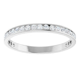 14K Gold Round Natural Diamond Channel-Set Anniversary Band – 2.25 mm Stones (1 CTW) - White Gold - view 3