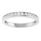 14K Gold Round Natural Diamond Channel-Set Anniversary Band – 1.7 mm Stones - White Gold - view 3