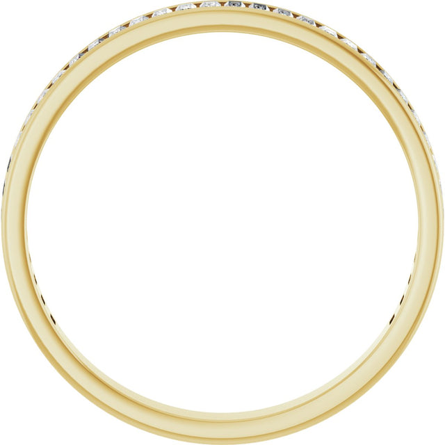 14K Gold Straight Baguette Lab-Grown Diamond Channel-Set Anniversary Band – 3x1.5 mm Stones (1 3/8–1 1/2 CTW) - Yellow Gold - view 2