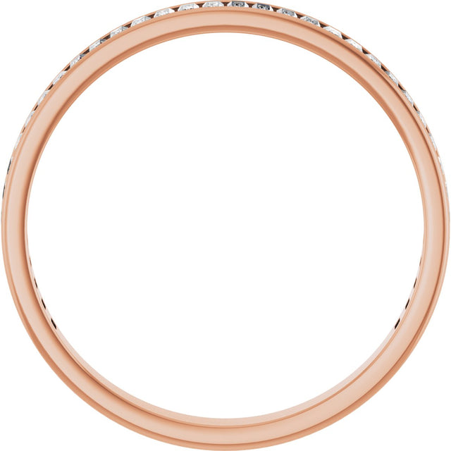 14K Gold Straight Baguette Lab-Grown Diamond Channel-Set Anniversary Band – 3x1.5 mm Stones (1 3/8–1 1/2 CTW) - Rose Gold - view 2