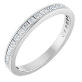 14K Gold Square Natural Diamond Channel-Set Anniversary Band – 1.75x1.75 mm Stones - White Gold