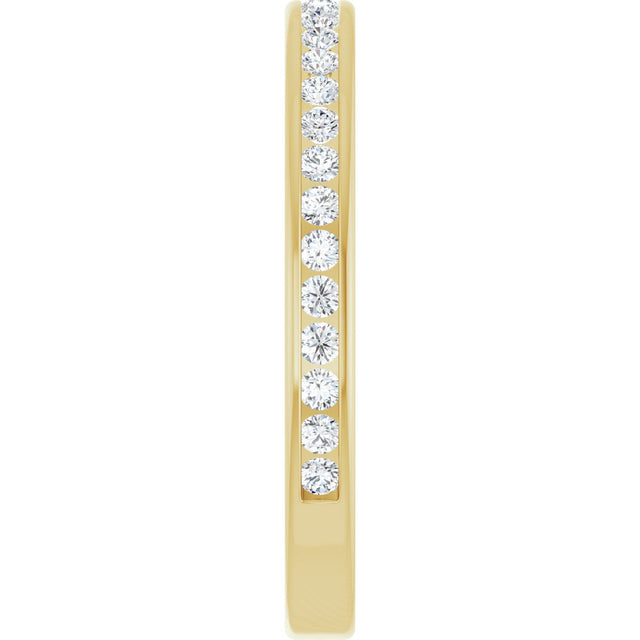 14K Gold Round Lab-Grown Diamond Channel-Set Anniversary Band – 1.5 mm Stones - Yellow Gold - view 4