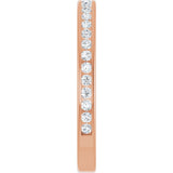14K Gold Round Natural Diamond Channel-Set Anniversary Band – 1.5 mm Stones - Rose Gold - view 4