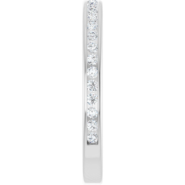 14K Gold Round Lab-Grown Diamond Channel-Set Anniversary Band – 1.5 mm Stones - White Gold - view 4