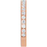 14K Gold Round Natural Diamond Channel-Set Anniversary Band – 2.5 mm Stones - Rose Gold - view 4