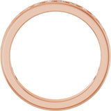 14K Gold Round Natural Diamond Channel-Set Anniversary Band – 2 mm Stones - Rose Gold - view 2