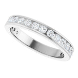 14K Gold Round Lab-Grown Diamond Channel-Set Anniversary Band – 2 mm Stones - White Gold - view 5