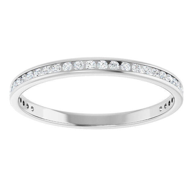 14K Gold Round Lab-Grown Diamond Channel-Set Anniversary Band – 1.5 mm Stones (1/2 CTW) - White Gold - view 3