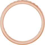 14K Gold Round Natural Diamond Channel-Set Anniversary Band – 1.7 mm Stones - Rose Gold - view 2