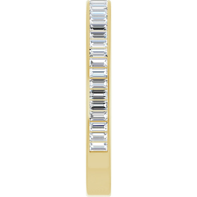 14K Gold Straight Baguette Lab-Grown Diamond Channel-Set Anniversary Band – 3x1.5 mm Stones (1 3/8–1 1/2 CTW) - Yellow Gold - view 4