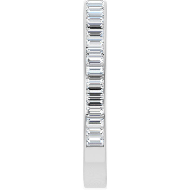 14K Gold Straight Baguette Lab-Grown Diamond Channel-Set Anniversary Band – 3x1.5 mm Stones (1 3/8–1 1/2 CTW) - White Gold - view 4