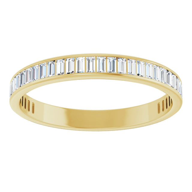 14K Gold Straight Baguette Lab-Grown Diamond Channel-Set Anniversary Band – 3x1.5 mm Stones (1 3/8–1 1/2 CTW) - Yellow Gold - view 3