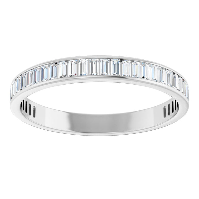 14K Gold Straight Baguette Lab-Grown Diamond Channel-Set Anniversary Band – 3x1.5 mm Stones (1 3/8–1 1/2 CTW) - White Gold - view 3