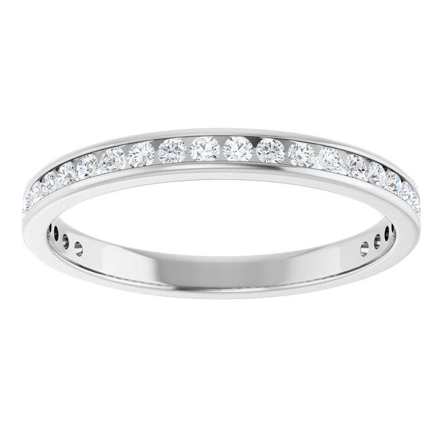 14K Gold Round Lab-Grown Diamond Channel-Set Anniversary Band – 1.7 mm Stones - White Gold - view 3
