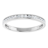14K Gold Round Natural Diamond Channel-Set Anniversary Band – 1.7 mm Stones - White Gold - view 3