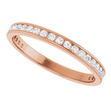 14K Gold Round Lab-Grown Diamond Channel-Set Anniversary Band – 1.7 mm Stones - Rose Gold - view 5