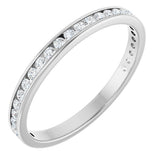 14K Gold Round Lab-Grown Diamond Channel-Set Anniversary Band – 1.7 mm Stones - White Gold